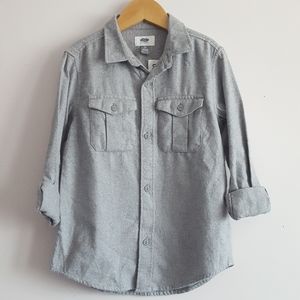 🆕️Kids Grey Button Down Shirt Size S(6/7)